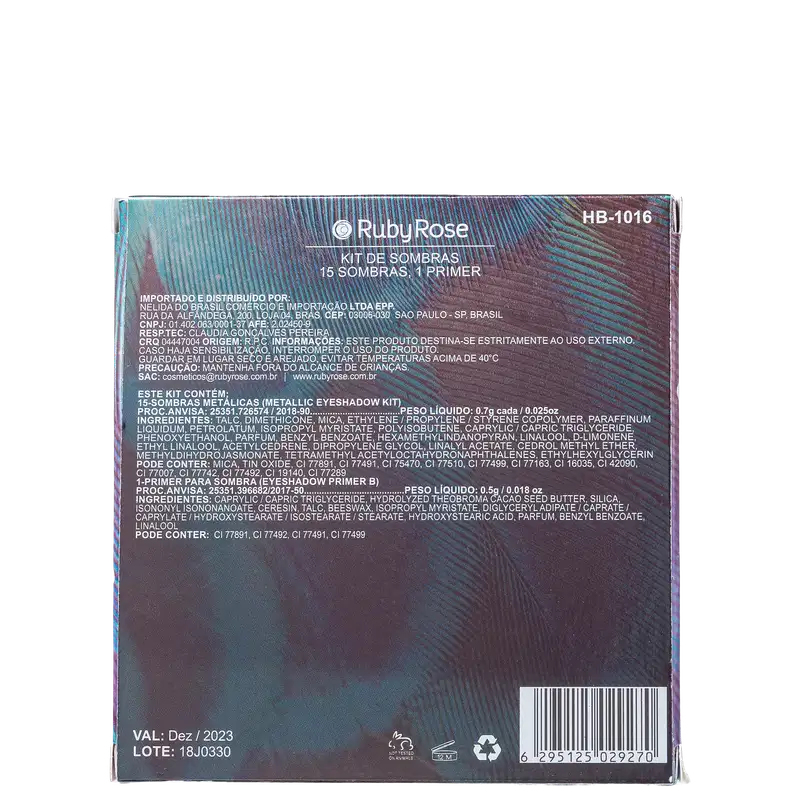 Ruby Rose The Glow - Paleta de sombras 11g