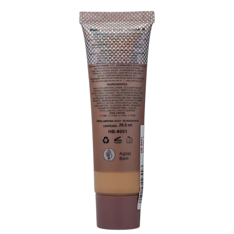 Ruby Rose Natural Look Bege 3 - Base Líquida 29ml