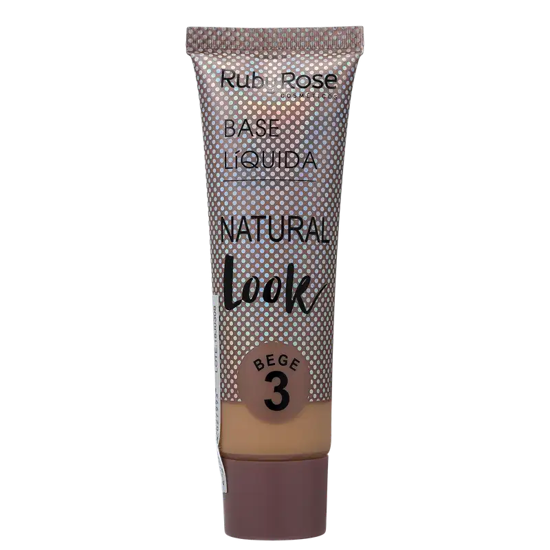 Ruby Rose Natural Look Bege 3 - Base Líquida 29ml