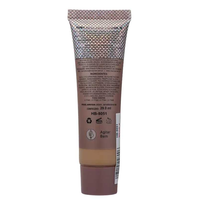 Ruby Rose Natural Look Bege 4 - Base Líquida 29ml