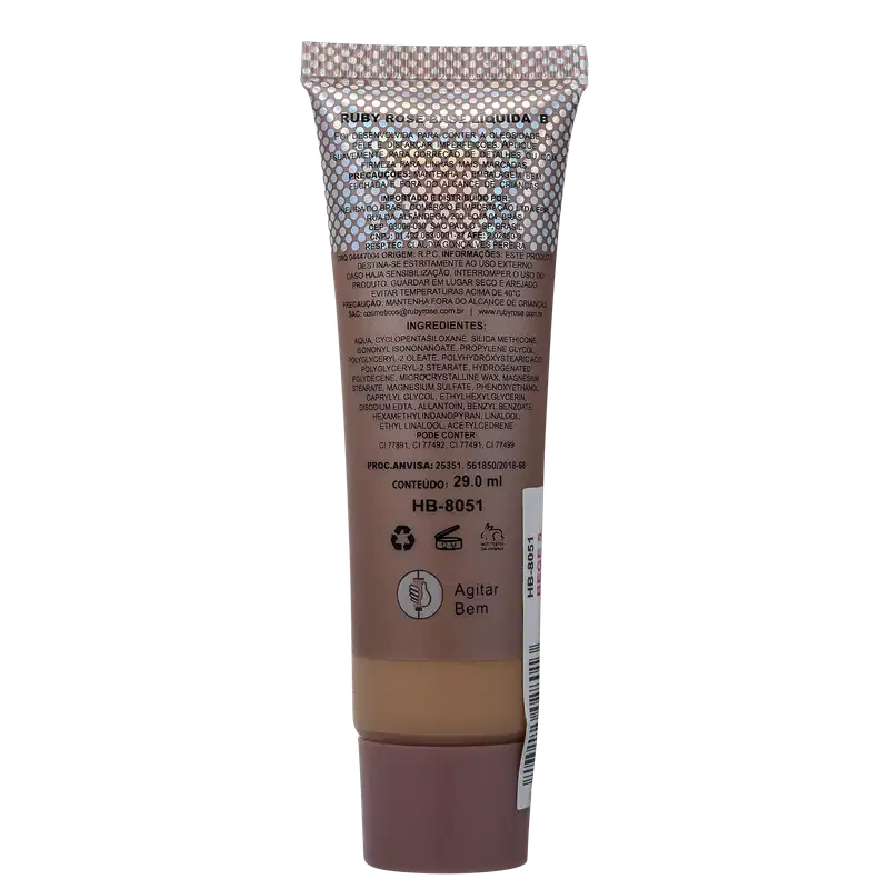 Ruby Rose Natural Look Bege 5 - Base Líquida 29ml