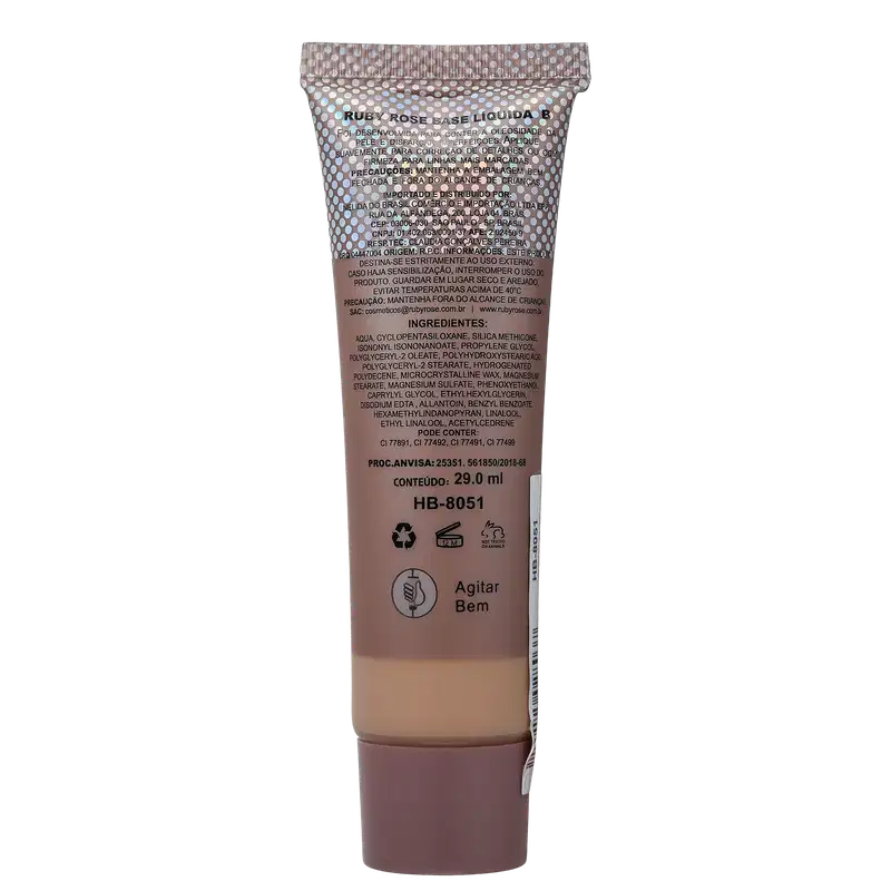 Ruby Rose Natural Look Bege 7 - Base Líquida 29ml