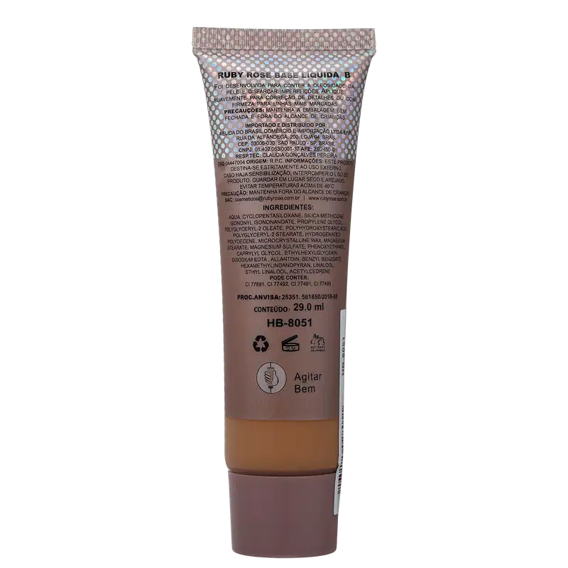 Ruby Rose Natural Look Chocolate 1 - Base Líquida 29ml
