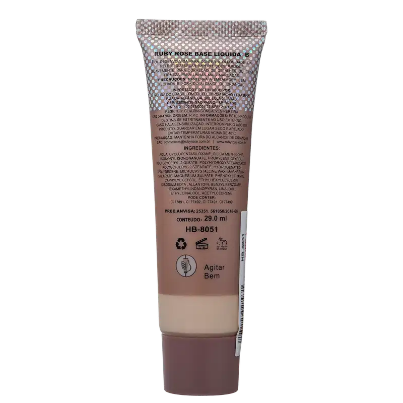Ruby Rose Natural Look Nude 1 - Base Líquida 29ml