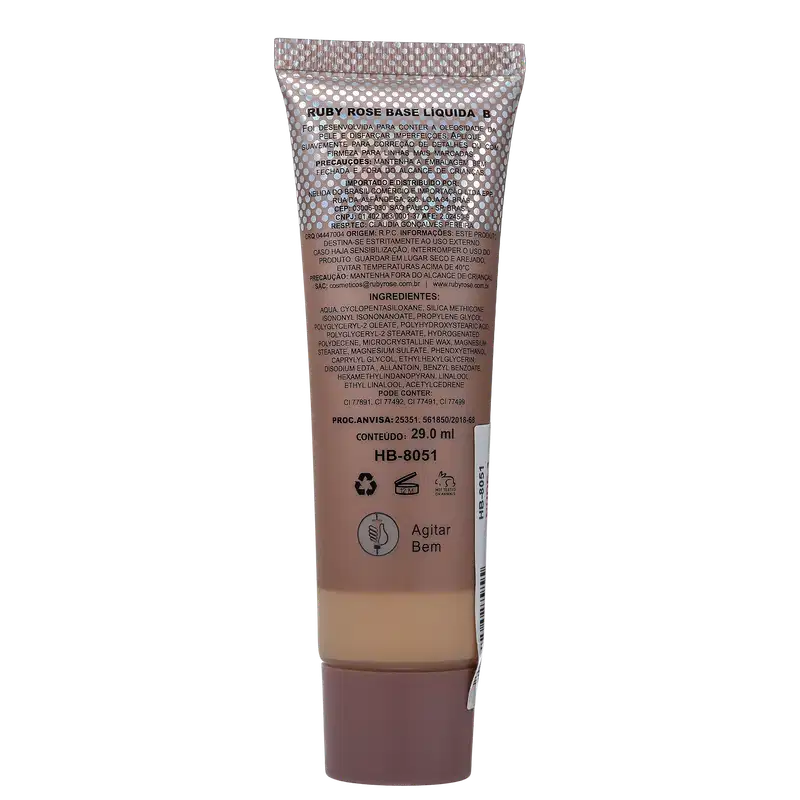 Ruby Rose Natural Look Nude 3 - Base Líquida 29ml