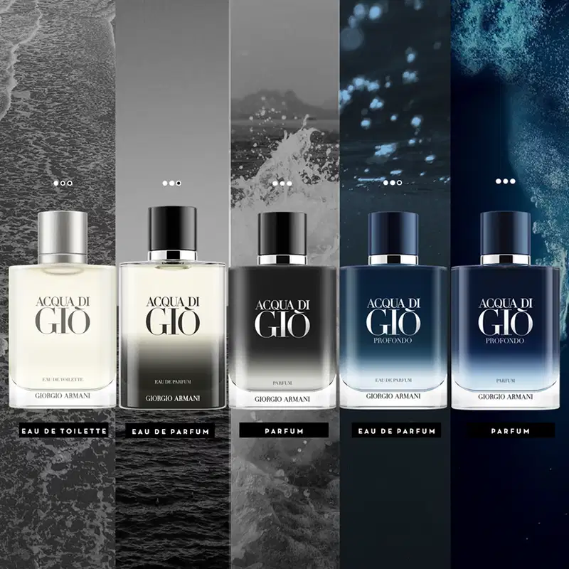 A imagem mostra o perfume importado masculino Acqua di Giò Pour Homme de Giorgio Armani.