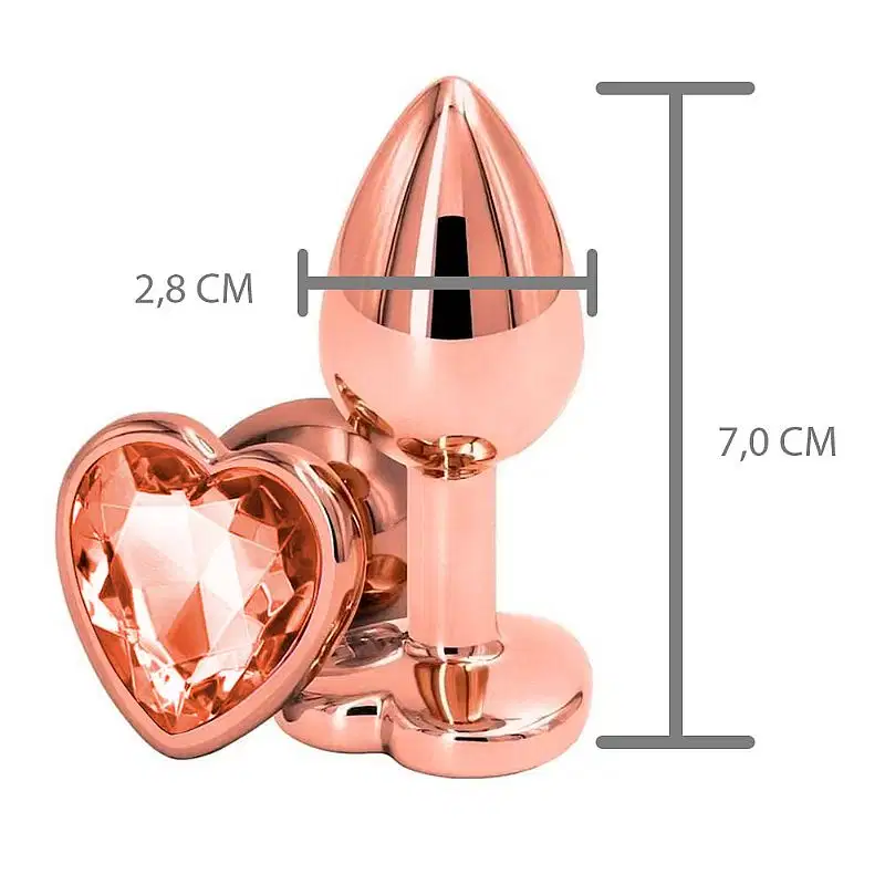 Plug Anal Sexy Import Coração Joia P Rosé, 1 produto.