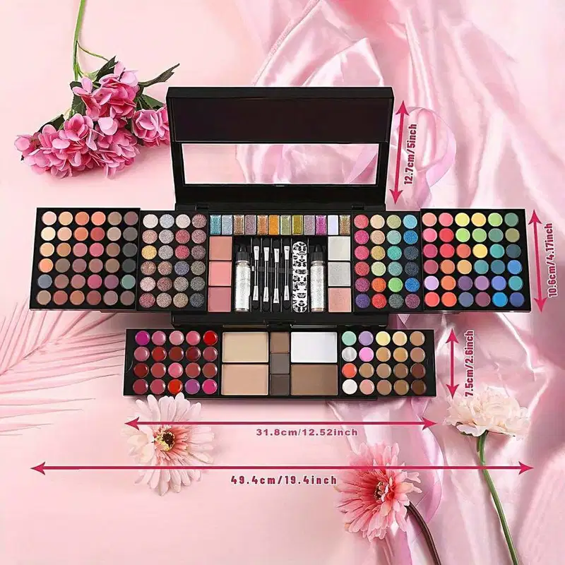 Conjunto de Maquiagem Sombra Batom Blush Iluminador KIT