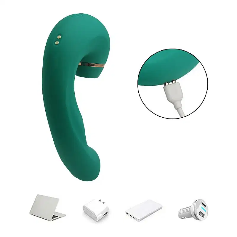 Vibrador de Ponto G e Clitóris Air Pulse 2 com Dedilhar Tapping no Meio - Verde