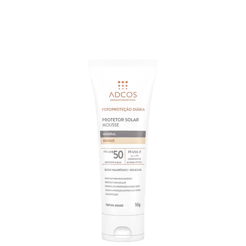 Adcos Fotoproteção Diária Bronze Mousse FPS50 - Protetor Solar 50g