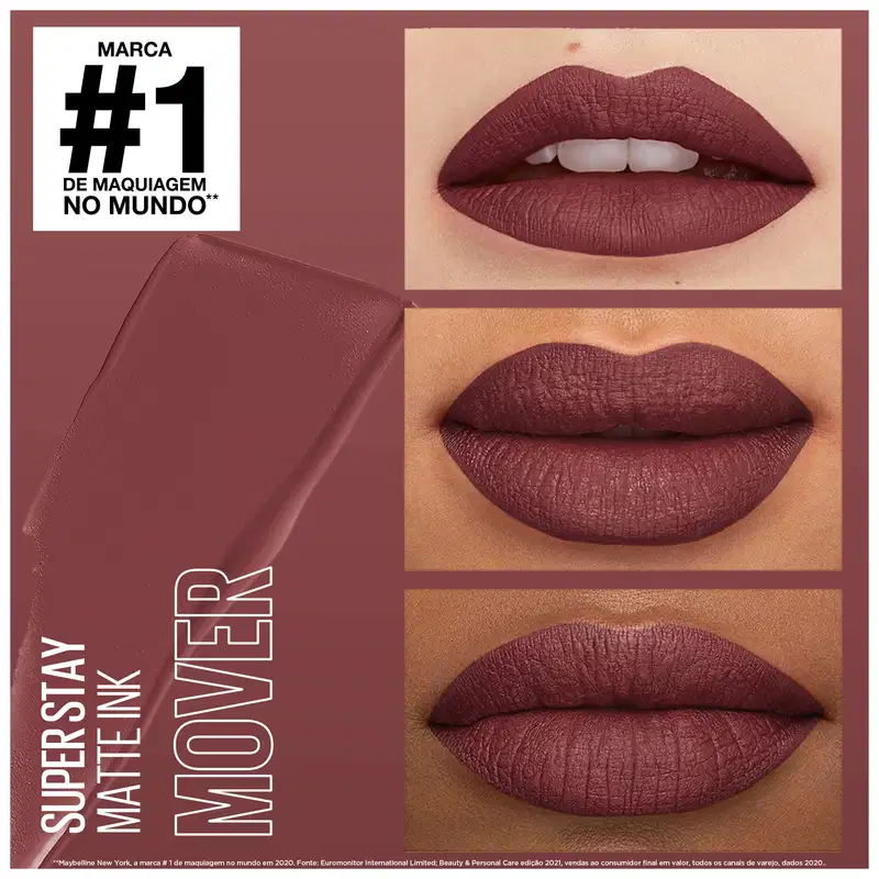 Maybelline Superstay Matte Ink Pink Edition 160 Mover - Batom Líquido Longa Duração 5ml