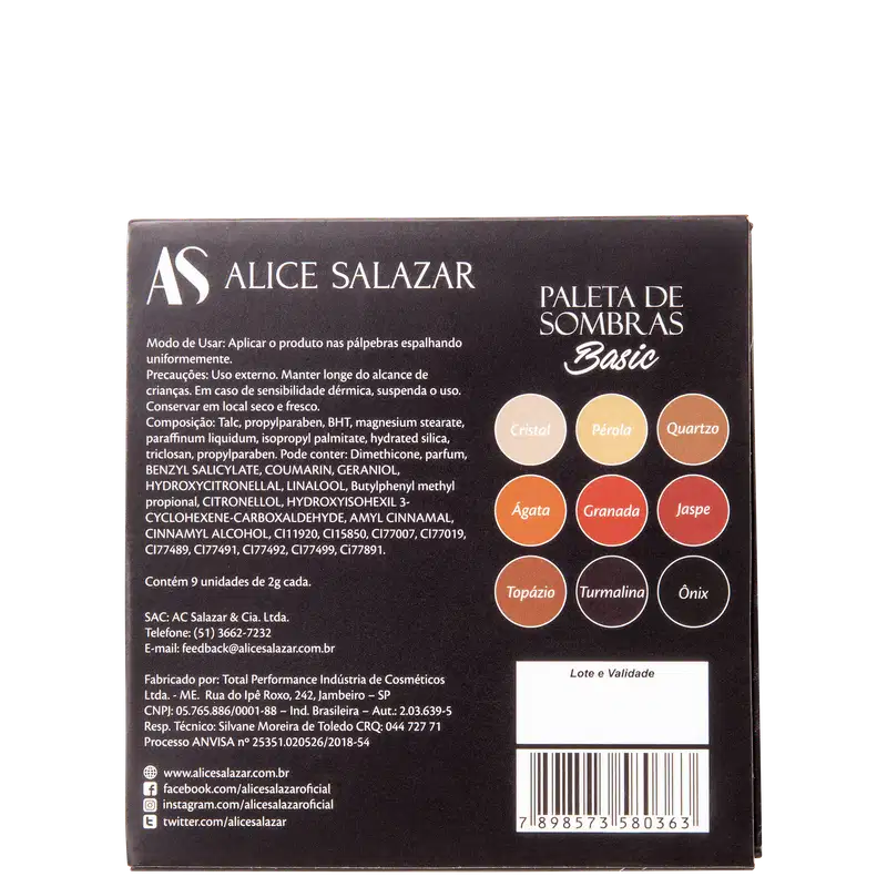 Alice Salazar Basic - Paleta de Sombras 18g