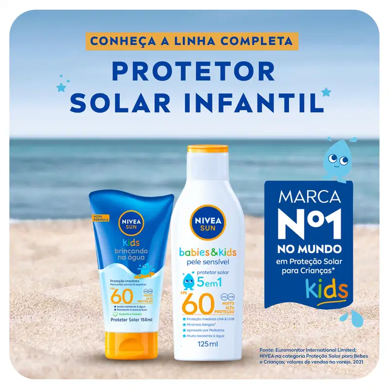 NIVEA SUN Kids Brincando na Água FPS 60 - Protetor Solar Infantil 150ml