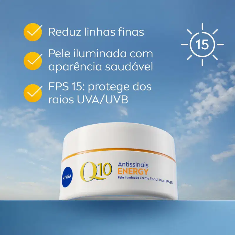 NIVEA Q10 Energy Dia FPS 15 - Creme Facial Antissinais 50g