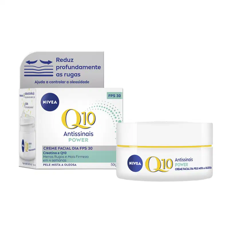 NIVEA Q10 Power Dia FPS 30 Pele Mista a Oleosa - Creme Facial Antissinais 50g