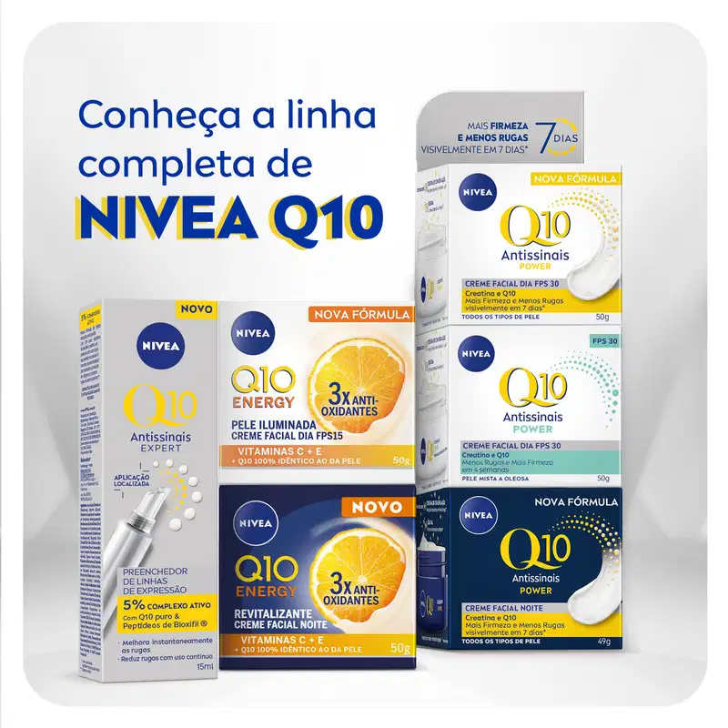 NIVEA Q10 Power Dia FPS 30 Pele Mista a Oleosa - Creme Facial Antissinais 50g