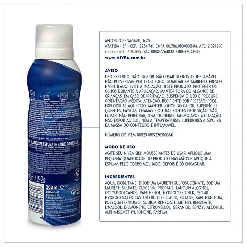 NIVEA Silk Mousse Creme Care - Espuma de Banho 200ml