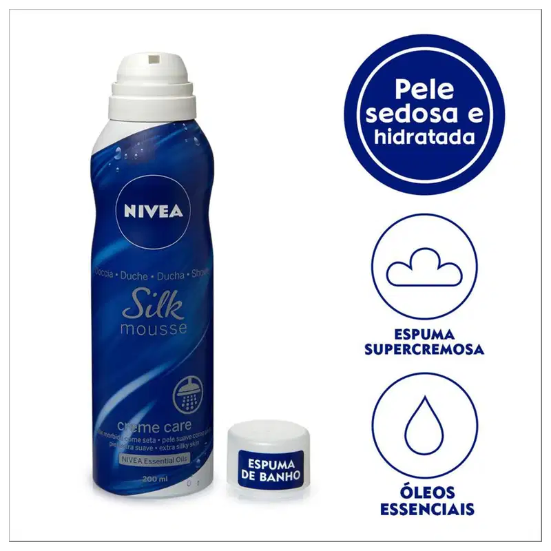 NIVEA Silk Mousse Creme Care - Espuma de Banho 200ml