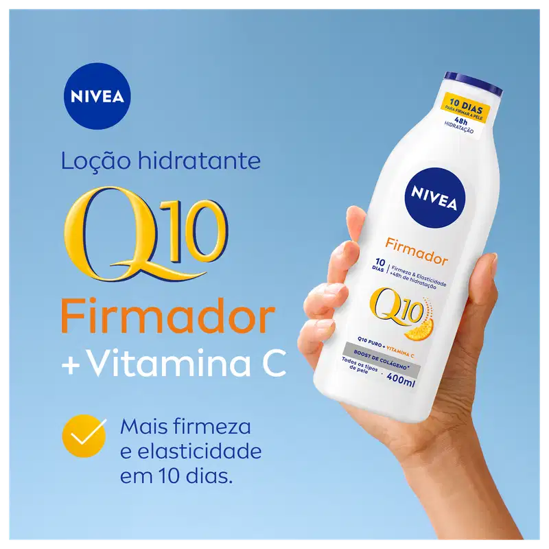 NIVEA Firmador Q10 + Vitamina C Todos os Tipos de Pele - Loção Hidratante 400ml