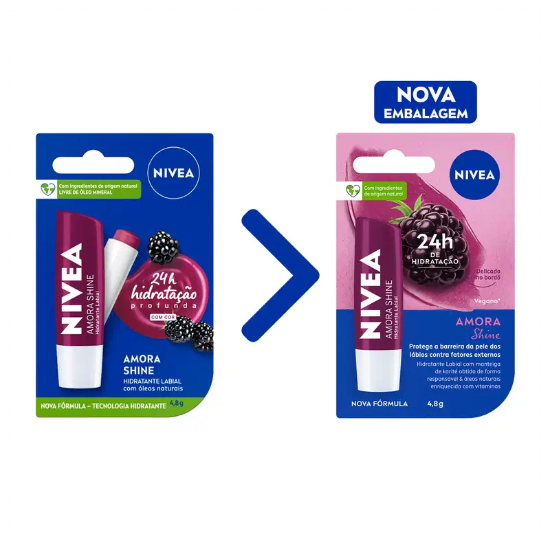 Nivea Shine Amora - Hidratante Labial 4,8g