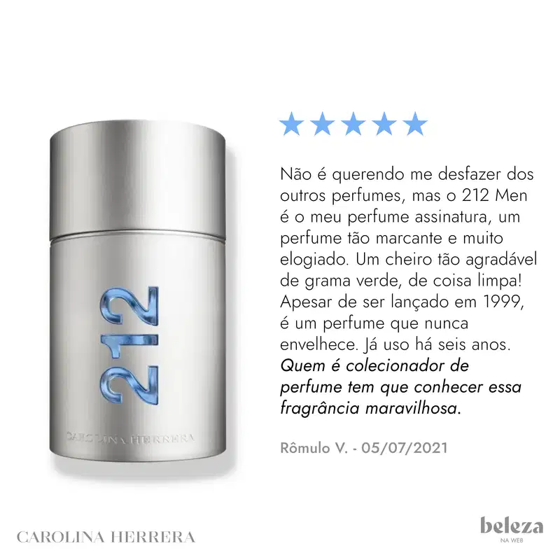 212 Men Carolina Herrera Eau de Toilette - Perfume Masculino 50ml