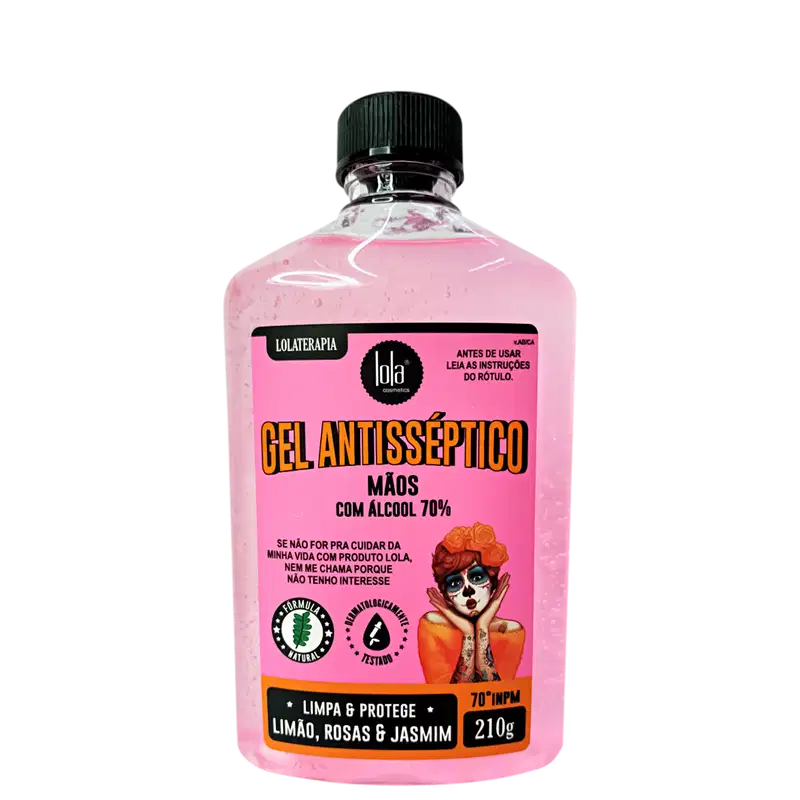 Lola Cosmetics Rosas e Jasmim Álcool Gel 70% - Gel Antisséptico 210ml