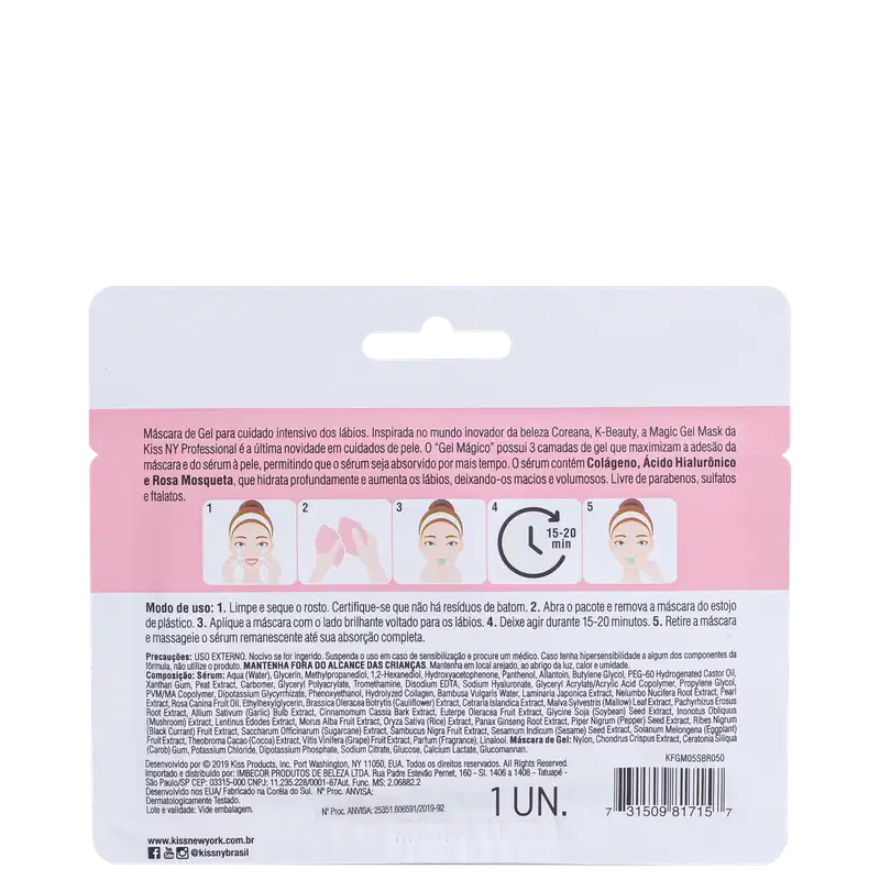 Kiss New York Magic Gel - Máscara para Lábios 7g