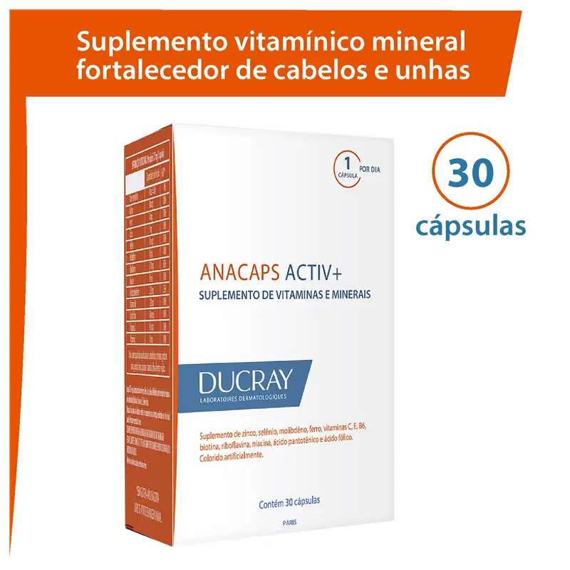 Ducray Anacaps Activ+ Antiqueda - Suplemento Vitamínico (30 Cápsulas)