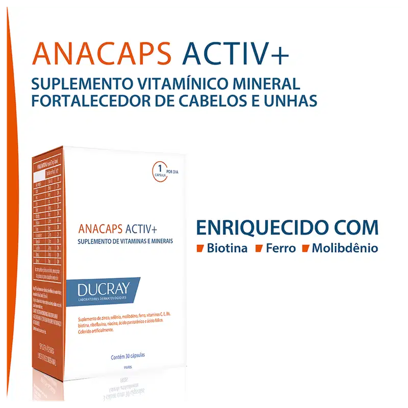 Ducray Anacaps Activ+ Antiqueda - Suplemento Vitamínico (30 Cápsulas)