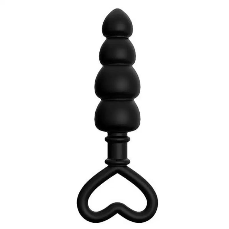 Plug Anal com Formato de Coração e Escalonado em Silicone 14,8cm x 5,7cm