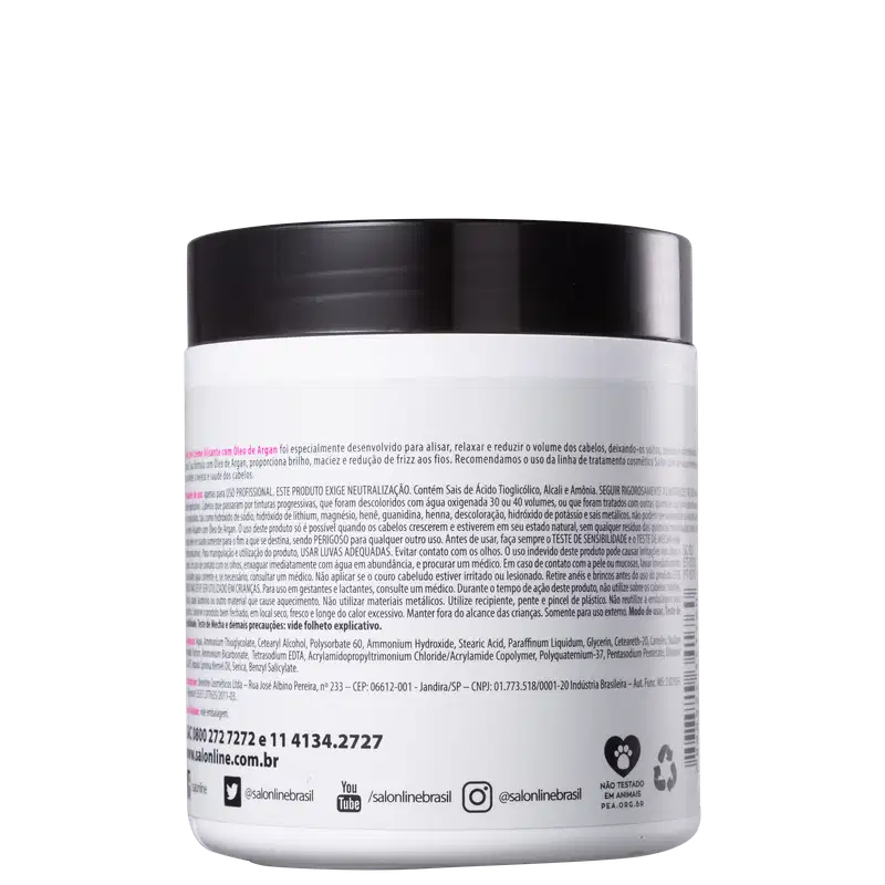 Salon Line Argan Oil Médio - Creme Alisante 500g
