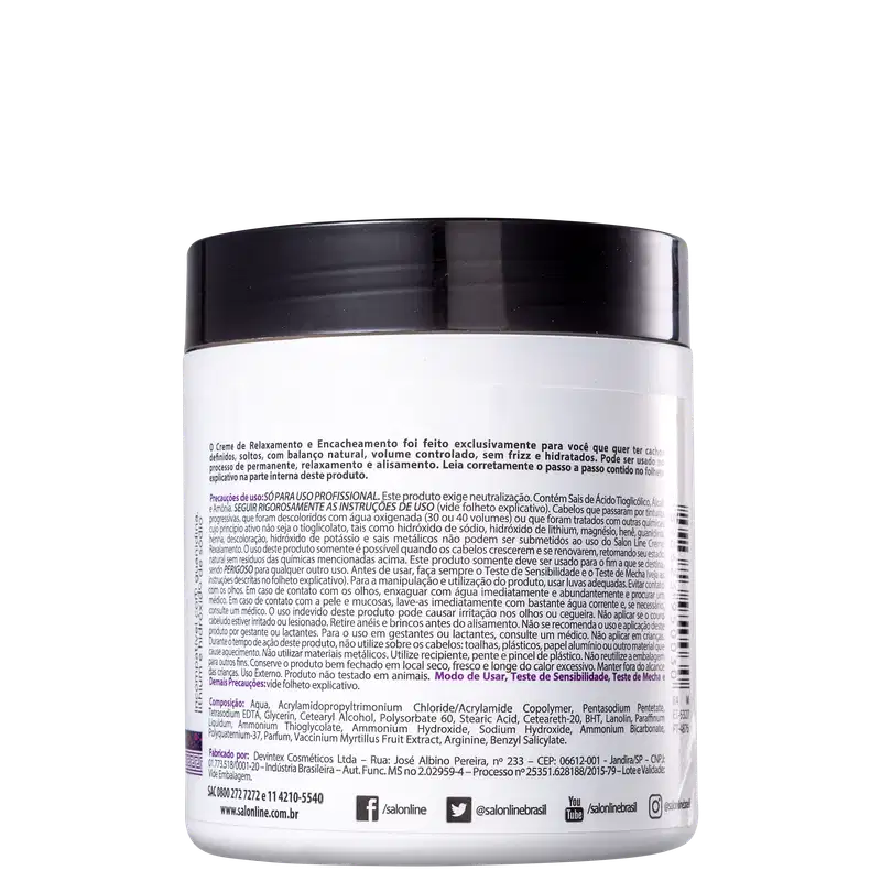 Salon Line Permanente Afro - Creme Relaxante 500g