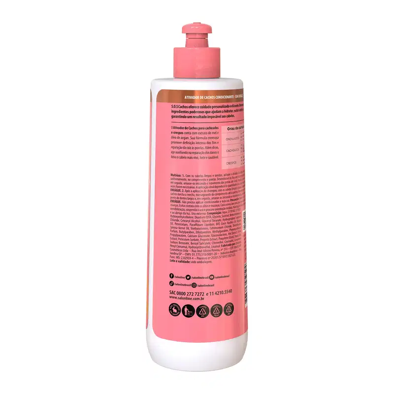 Salon Line S.O.S Cachos Mel Cachos Intensos - Ativador de Cachos 500ml