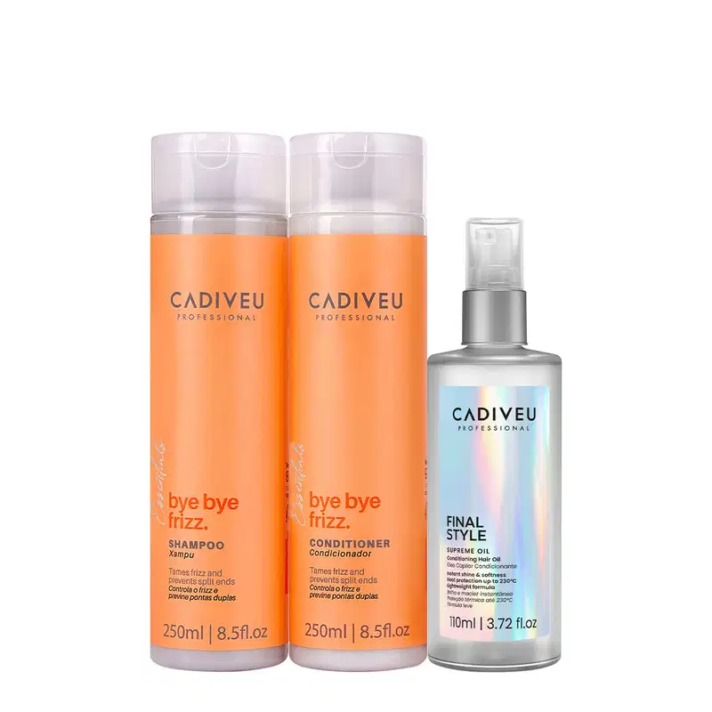Kit Cadiveu Professional Bye Bye Frizz Duo e Final Style Oil G (3 produtos)