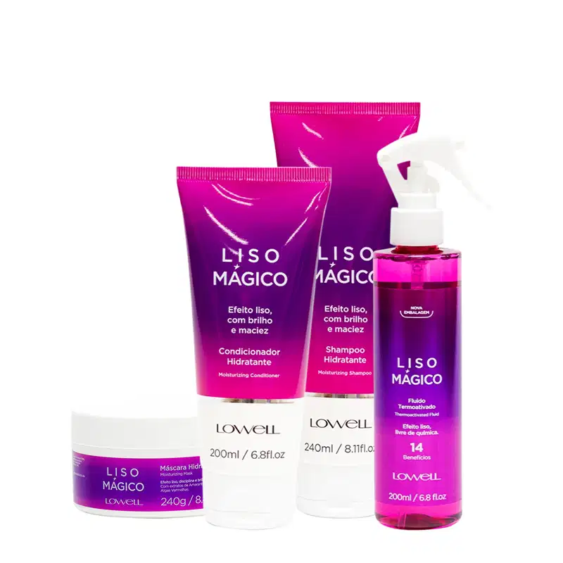 Kit Lowell Liso Mágico Home Care Fluído (4 produtos)