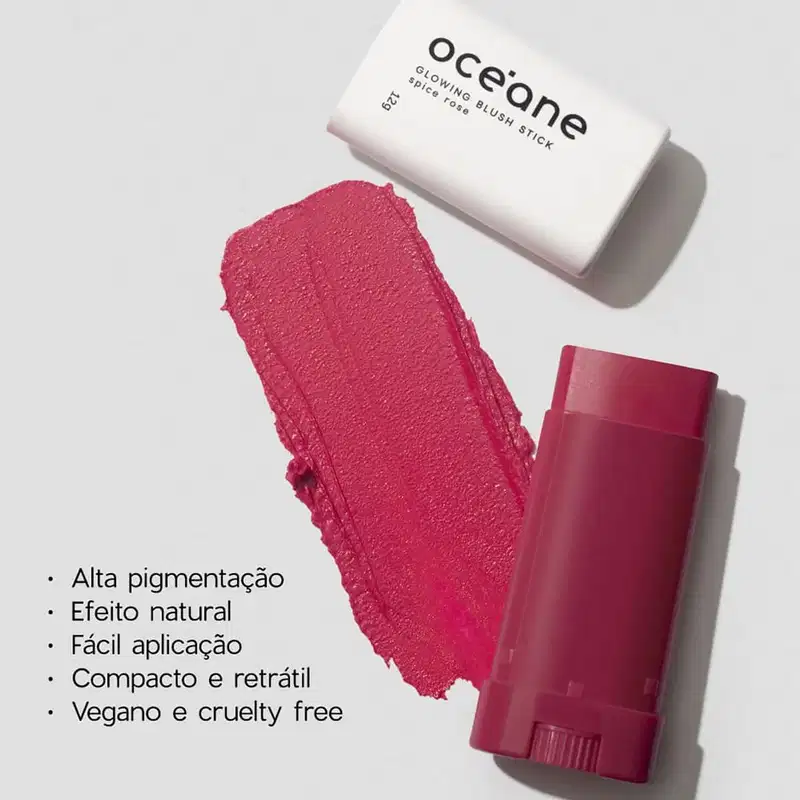 Océane Limited Glowing Stick Spice Pink Rosa - Blush em Bastão 12g