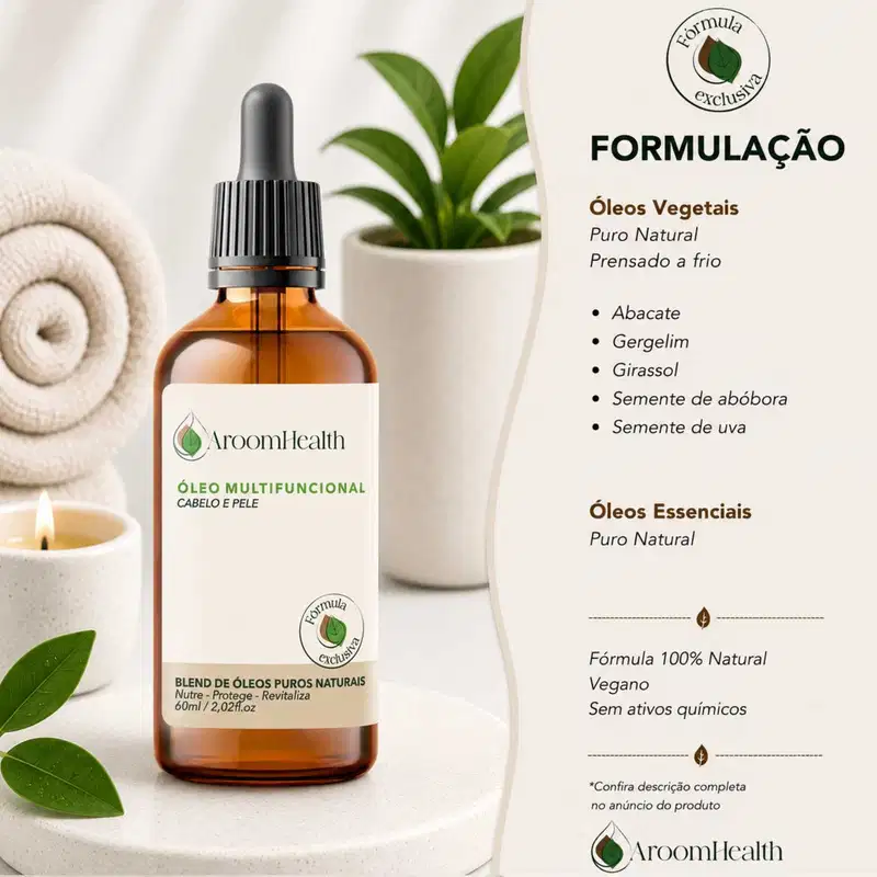 Blend Multifuncional Óleos Vegetais Cabelo e Pele 60 ml Fórmula Exclusiva