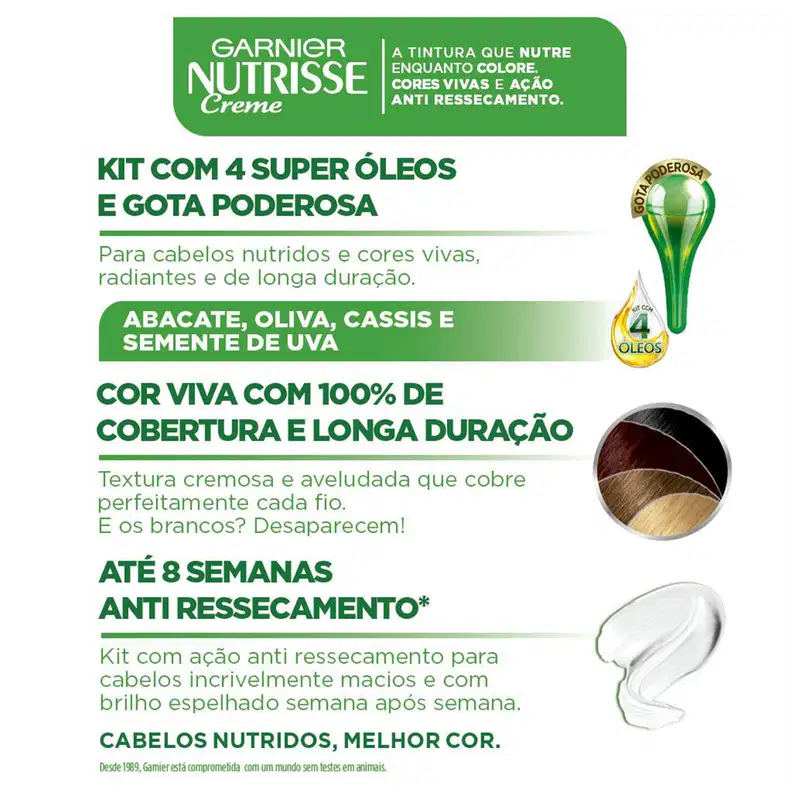 Garnier Nutrisse Creme 1.0 Preto Onix - Coloração