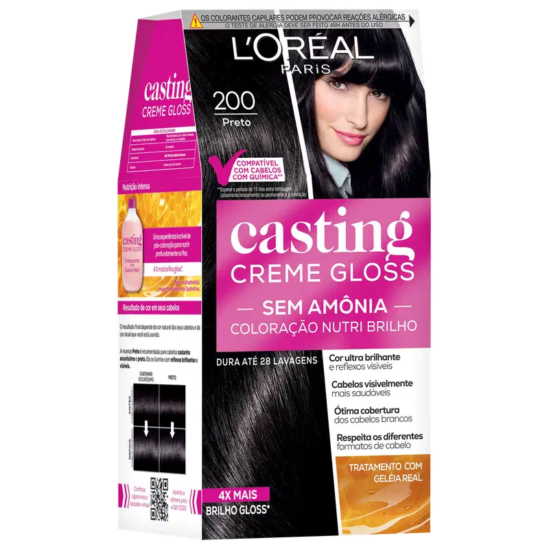 Casting Creme Gloss 200 Preto - Coloração