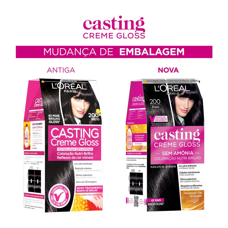 Casting Creme Gloss 200 Preto - Coloração