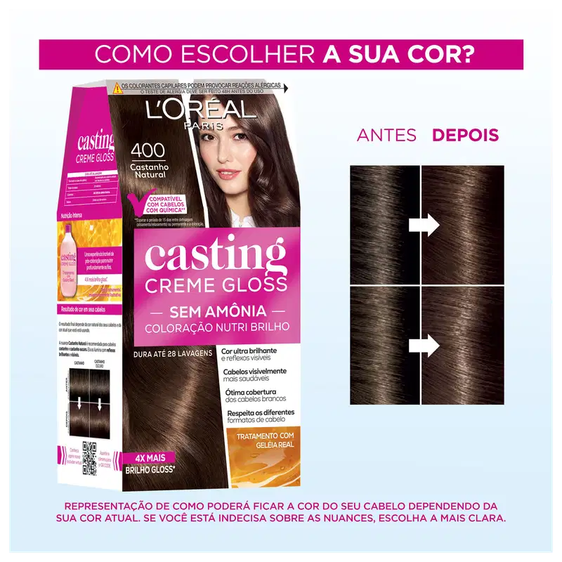 Casting Creme Gloss 400 Castanho Natural - Coloração