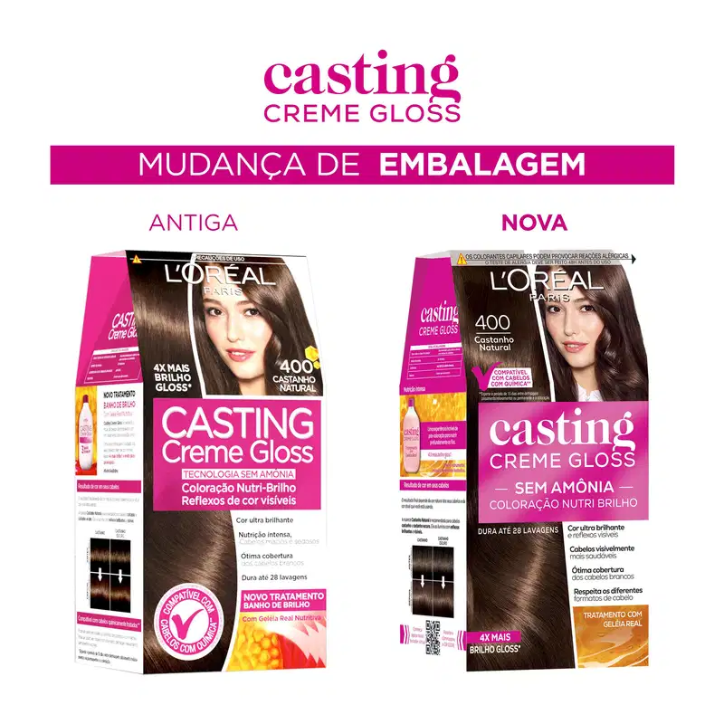 Casting Creme Gloss 400 Castanho Natural - Coloração
