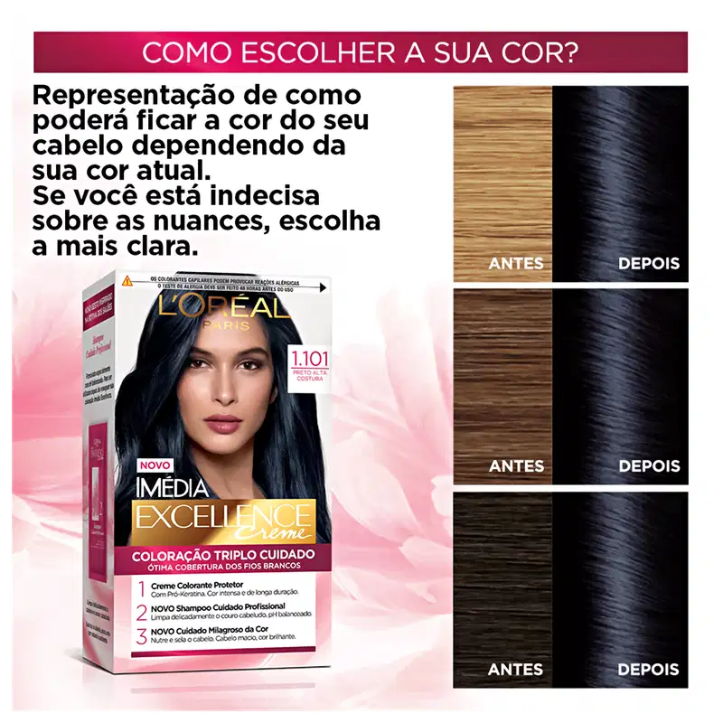 Imedia Excellence Creme Fashion Paris 1.101 Preto Alta Costura - Coloração