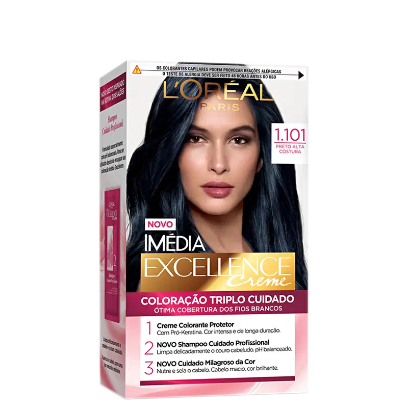 Imedia Excellence Creme Fashion Paris 1.101 Preto Alta Costura - Coloração