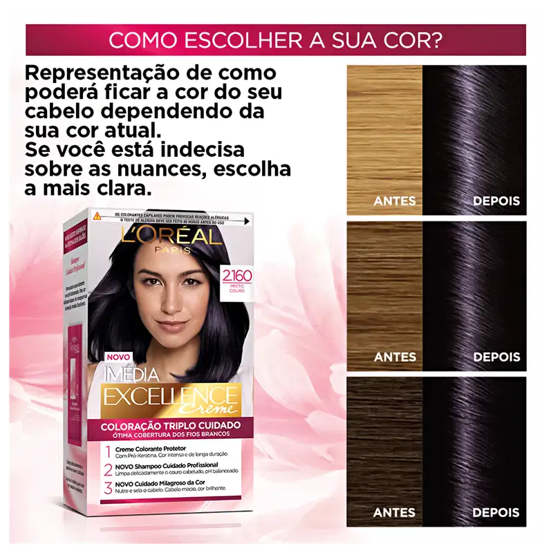 Imedia Excellence Creme Fashion Paris 2.160 Preto Couro - Coloração