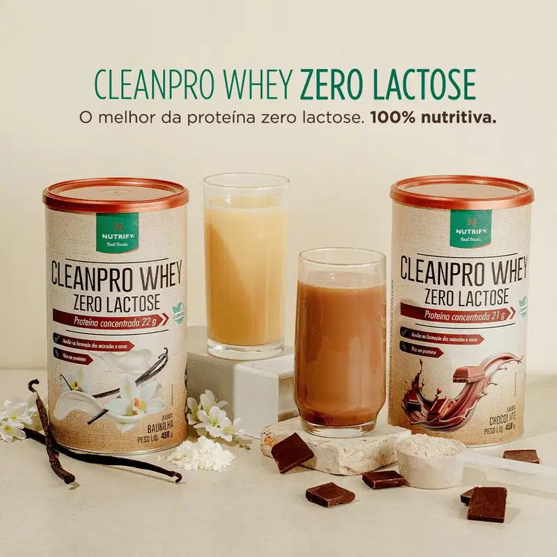 Proteína Clean Pro Whey Zero Lactose Nutrify Baunilha