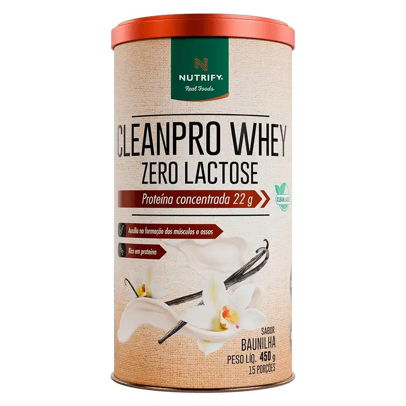 Proteína Clean Pro Whey Zero Lactose Nutrify Baunilha