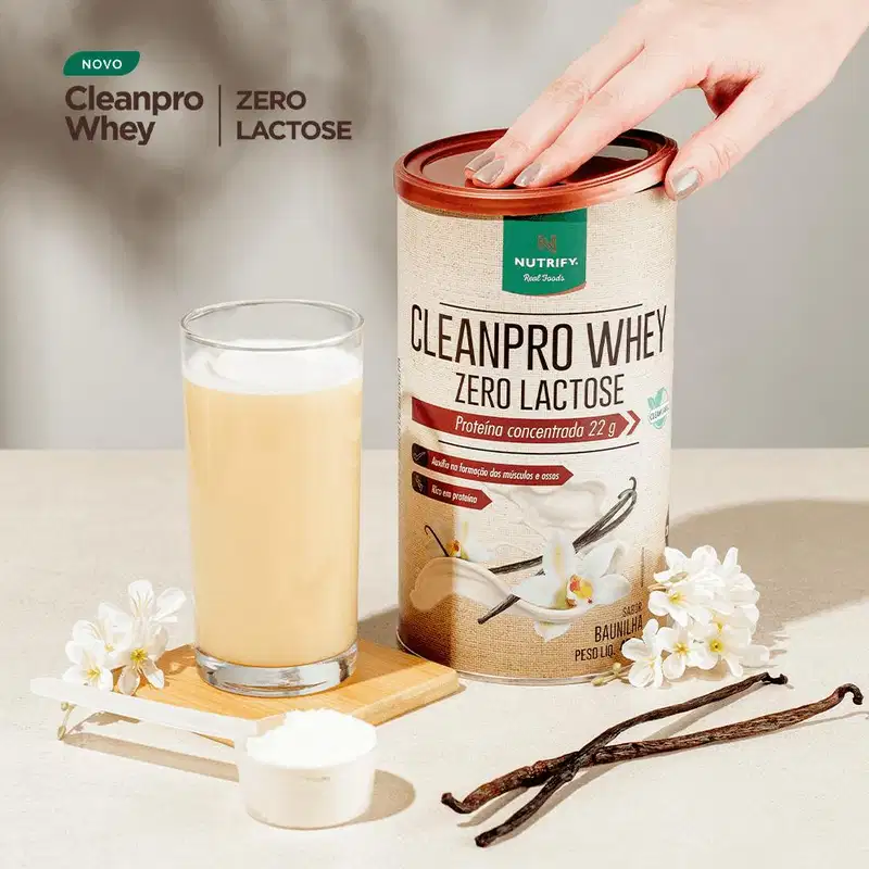 Proteína Clean Pro Whey Zero Lactose Nutrify Baunilha