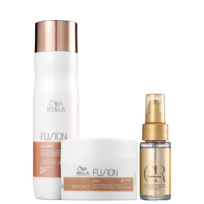 Kit Wella Professionals Fusion + Oil Reflections (3 Produtos)