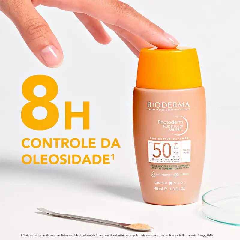 Bioderma Photoderm Nude Touch Mineral FPS 50+ 2.0 - Protetor Solar Facial com Cor 40ml